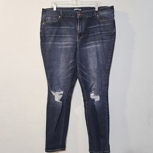 Indigo Fusion Jeans Distressed Size 20